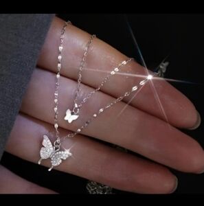 Elegant Silver Butterfly Necklace